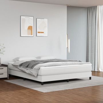 vidaXL Saltea de pat cu arcuri, alb, 160x200x20 cm, piele ecologică