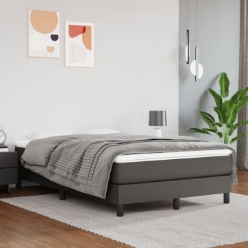 vidaXL Saltea de pat cu arcuri, gri, 120x200x20 cm, piele ecologică