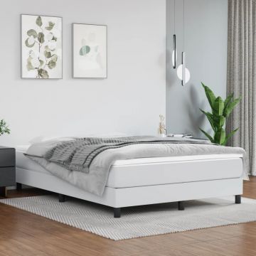 vidaXL Saltea de pat cu arcuri, alb, 140x200x20 cm, piele ecologică