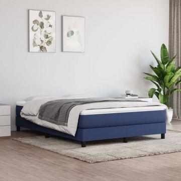 vidaXL Saltea de pat cu arcuri, albastru, 140x200x20 cm, textil