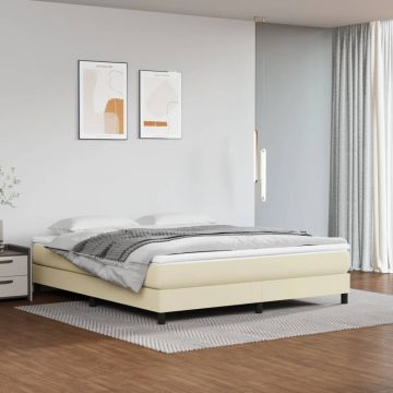 vidaXL Saltea de pat cu arcuri, crem, 160x200x20 cm, piele ecologică