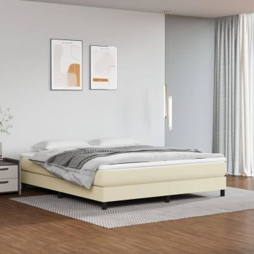 vidaXL Saltea de pat cu arcuri, crem, 180x200x20 cm, piele ecologică