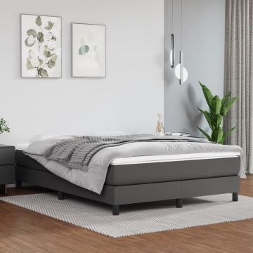 vidaXL Saltea de pat cu arcuri, gri, 140x200x20 cm, piele ecologică