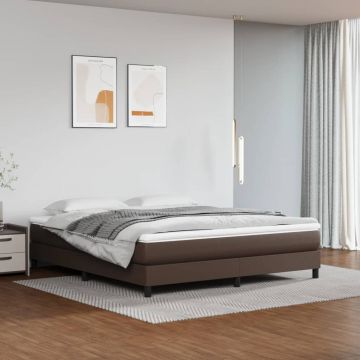 vidaXL Saltea de pat cu arcuri, maro, 180x200x20 cm, piele ecologică