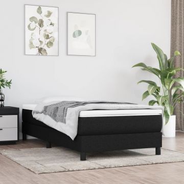 vidaXL Saltea de pat cu arcuri, negru, 100x200x20 cm, textil