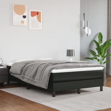 vidaXL Saltea de pat cu arcuri, negru, 120x200x20 cm, piele ecologică