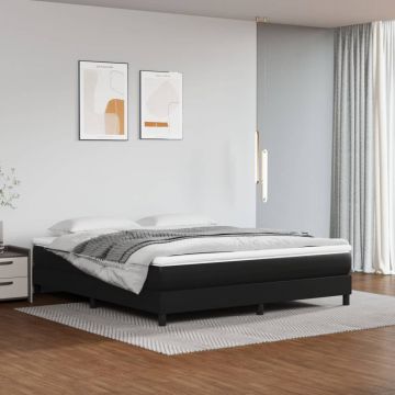 vidaXL Saltea de pat cu arcuri, negru, 160x200x20 cm, piele ecologică