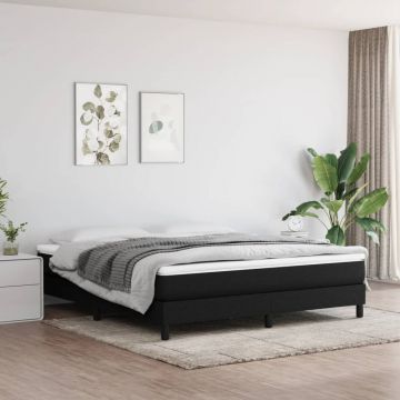 vidaXL Saltea de pat cu arcuri, negru, 180x200x20 cm, textil