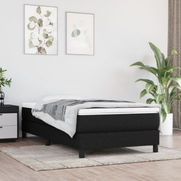 vidaXL Saltea de pat cu arcuri, negru, 90x200x20 cm, textil