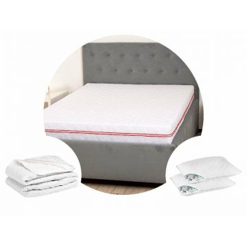 Somnart - PACHET PROMO: 1 Saltea Memory Somnart 90x200x17cm + Protectie matlasata pentru saltea + 2 perne 50 x 70