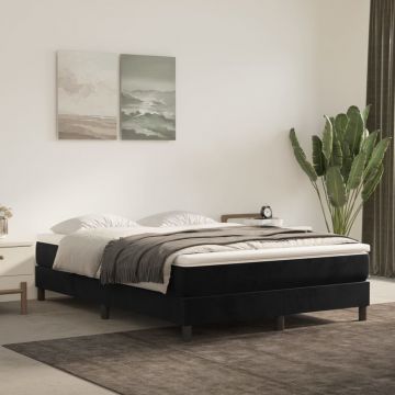 vidaXL Saltea de pat cu arcuri, negru, 140x190x20 cm, catifea