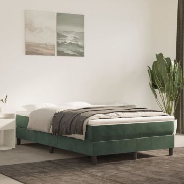 vidaXL Saltea de pat cu arcuri, verde închis, 120x200x20 cm, catifea