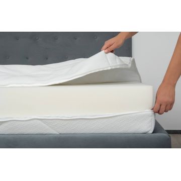 Husa saltea matlasata detasabila Ultrasleep Somnart, 180x200x18 cm, tricot, fermoar alb 4 laturi