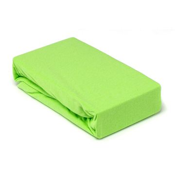 Husa saltea Jersey verde, cu elastic, bumbac 100%, 100 x 200 cm